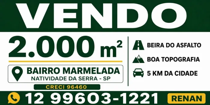 Chácara com 2000 metros em Natividade da Serra