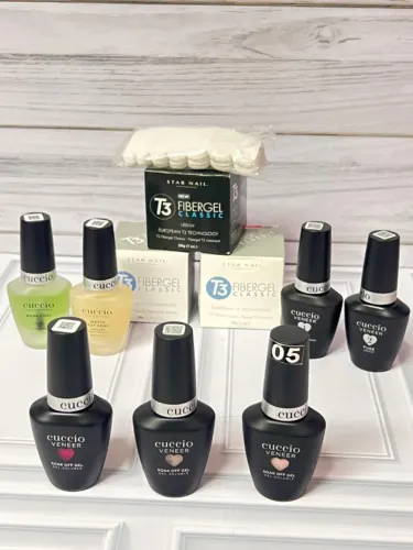 Kit Unhas em Gel - Produtos Cuccio + Moldes + Cabine 
