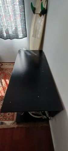 Mesa / Aparador Preto Multiuso em Madeira - Estilo Moderno