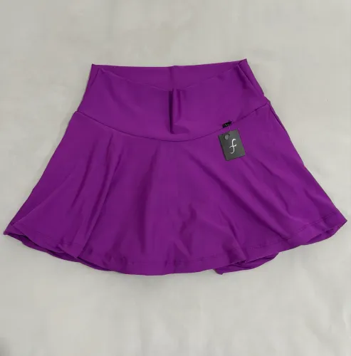 Conjunto short saia e top fitness cor fúcsia (g) e preto (m)