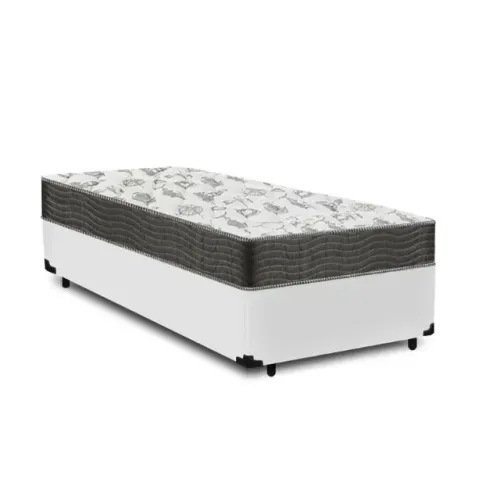 CAMA BOX CORINO BEGE ALTO NÍVEL + COLCHÃO ISO 100 D33 ORTOBOM