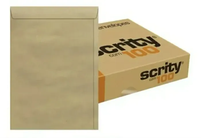 Kit 100 unidades Envelope Kraft 260 mm x 360 mm | Scrity (modelo SKN 336).