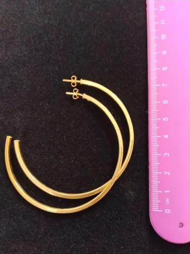 Brinco Argola Lisa Grande Foleado a Ouro
