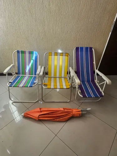 Kit cadeiras de praia e barraca