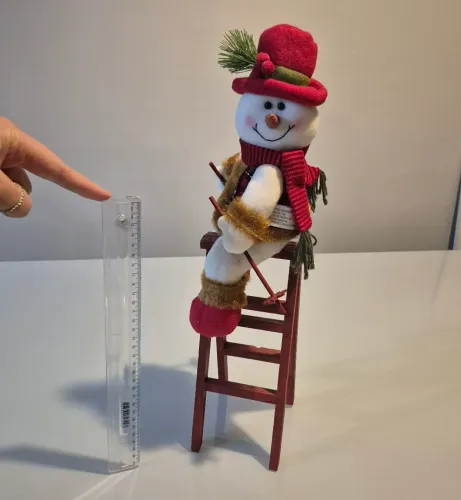 Boneco de Neve Natalino Decorativo na Escada Enfeite de Natal