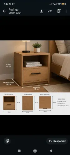Mesa de cabeceira MDF Premium.