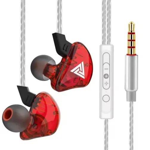 Fone QKZ CK5 In Ear Vermelho com Microfone e Controle