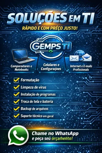 Manutenção e Formatação de Computadores e Notebooks