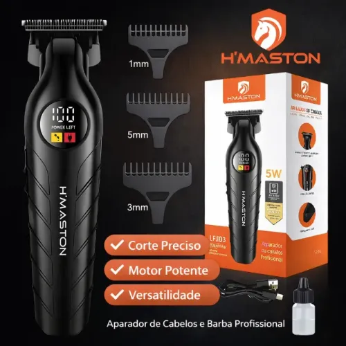 Máquina Aparador de Cabelo e Barba Profissional H?Maston - Novo