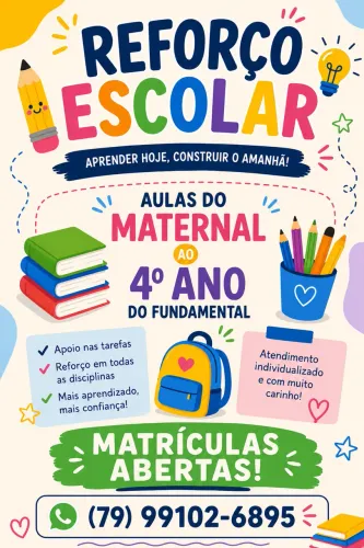 Aulas de reforço escolar 