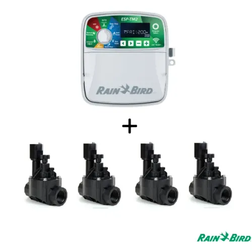 Kit Controlador 4 setores e Válvulas Solenoides