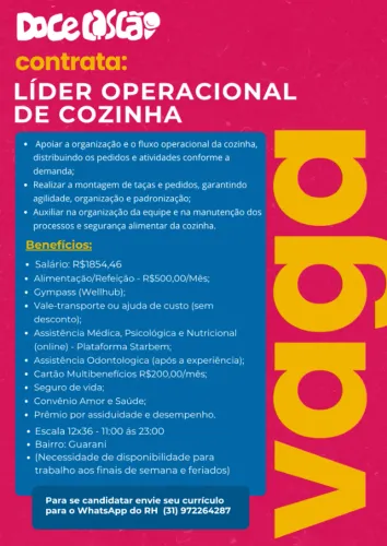 Líder operacional de cozinha