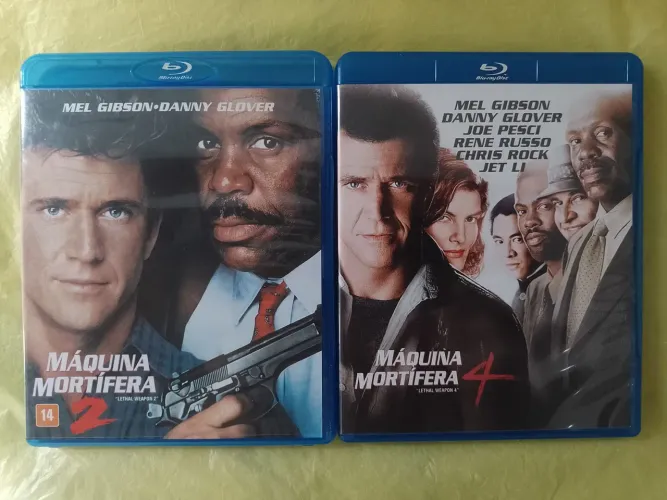 Blu-rays Máquina Mortífera 2 e Máquina Mortífera 4 (Dublado e Legendado)