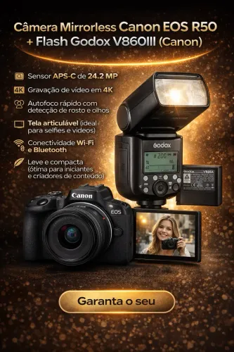 Camera Canon R50 + Flash Godox 860iii