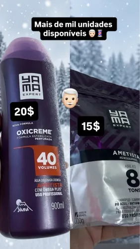 Pó descolorante e água oxigenada da yama 