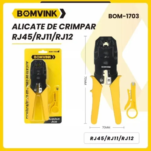 Alicate de Crimpar RJ45 / RJ11 / RJ12 BOM-1703 - Bomvink *ENTREGA GRÁTIS*
