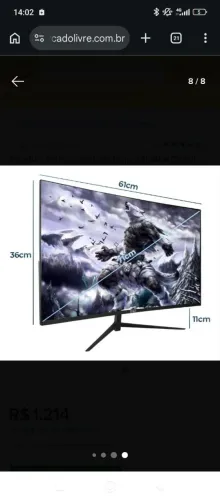 Monitor game tela curva