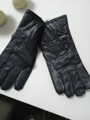 Luvas de couro forrada nova motociclista
