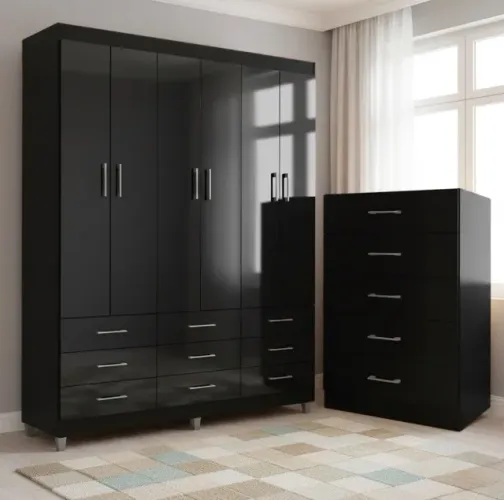 Conjunto Dormitório Nox Preto