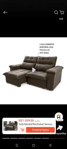 Foto ilustrativa!!!!! sofá retrátil de 3 lugares . 