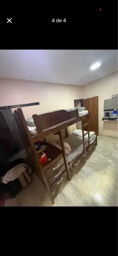 Cama Beliche com cômoda de madeira pura,
