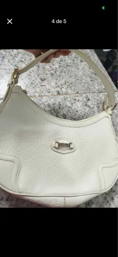 Bolsa Victor Hugo branca monogram vintage baguete