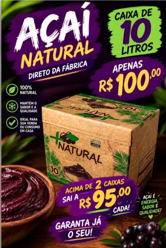 Caixa de açaí 10 litros