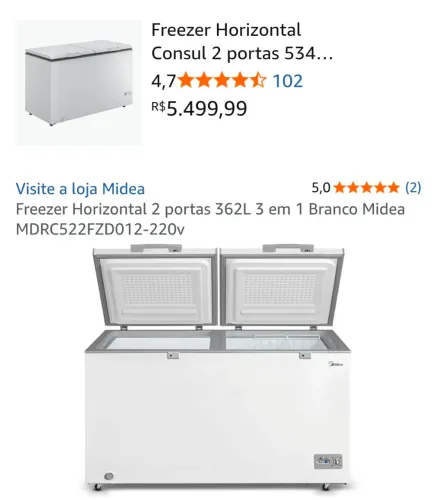 Freezer 362 litros