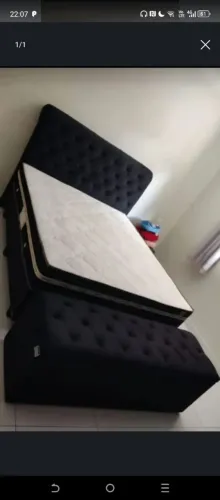 Cama Queem size completa com bau recamir