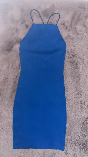 Vestido Azul Royal Alça Fina - NOVO