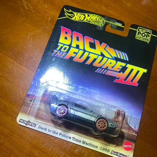 Miniatura Hot Wheels Premium Back To The Future III 3 Pop Culture Pneu de borracha
