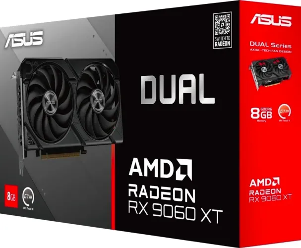 Placa de Vídeo Asus Radeon RX 9060 XT 8 GB GDDR6 (DUAL-RX9060XT-8G) NOVO lacrado
