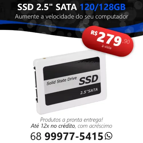 SSD SATA de 120 / 128GB e 240 / 256GB (Novo, lacrado, pronta entrega)