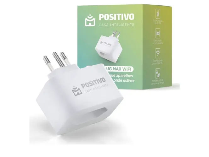 Smart Plug Max Wi-Fi Positivo Casa Inteligente, 16A, NBR 14136, 1600W Bivolt 