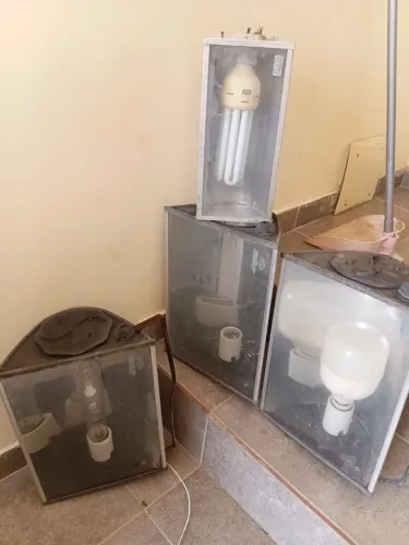 Vendo 4 refletores com vizeira de vidro e ferro....tudo por 100 reais
