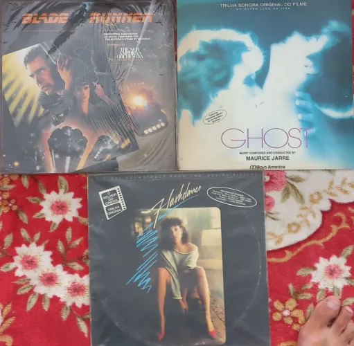 3 Discos Vinil Temas Filmes Flasdance Blade Runner Ghost Excelente Frete Grátis