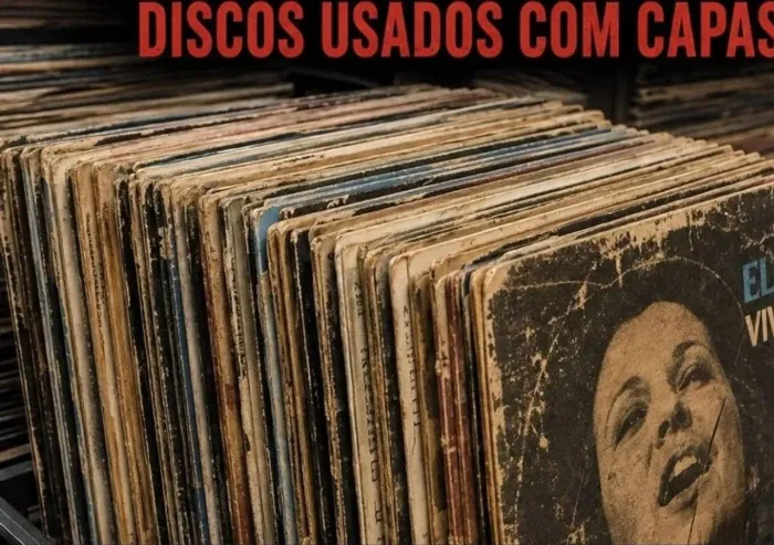 LP/Vinil kit 100 discos antigos com capas