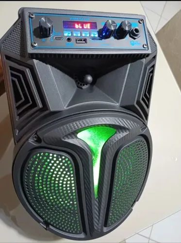 Caixa de som mega potente microfone cor preto heruz +1000w