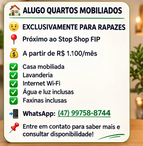 Quarto para Alugar em Brusque
