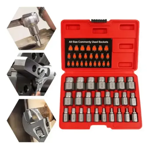 Extrator De Parafusos Seis Cantos Polegadas Kit25 FerramentaS