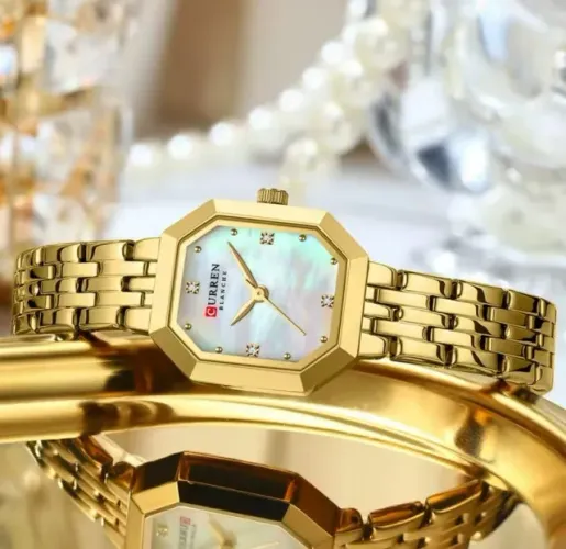 Relógio feminino curren dourado