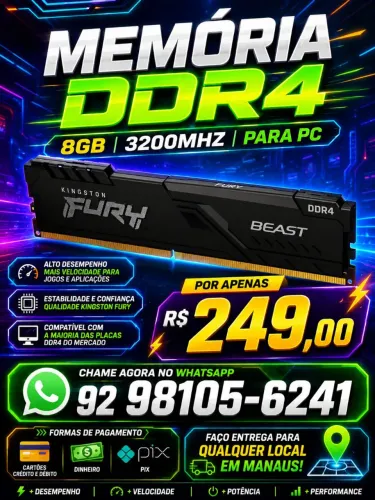 Memória DDR4 8GB 3200mhz Pc