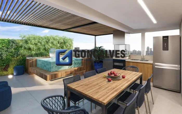 Cobertura 2 Quartos com Suíte no Paraíso, Santo André  Piscina, 1 Vaga