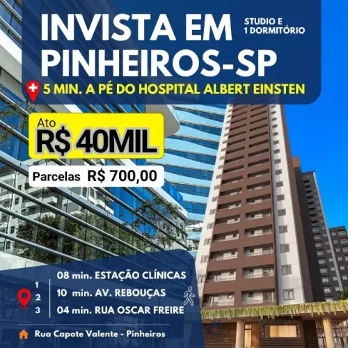 Lançamento Pinheiros -Oscar Freire- Faria Lima ( Aprovado para Airbnb, His e Hmp