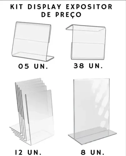 Kit completo de displays expositores de Preço