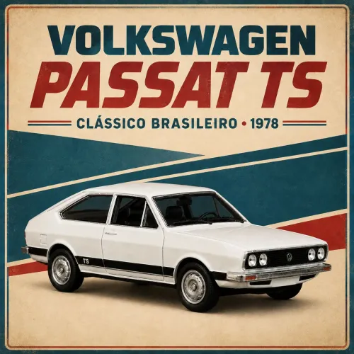Miniatura VW Passat TS 1978 Branco Carros do Brasil com Fascículo