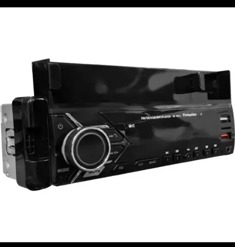 ?Rádio MP3 Player Som Automotivo Bluetooth Universal Suporte para Celular USB SD First Opt