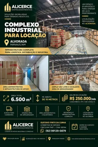 ALUGO GALPÃO NIVEL 5 INDUSTRIAL 6500 M2 NA TORQUATO TAPAJÓS
