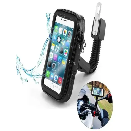 Suporte Celular Retrovisor Moto Biz, Burgman, Bolsa Case Prova D'água Motoboy - Entrega