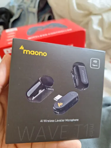 Microfone de lapela wave t1 mini 100m com app